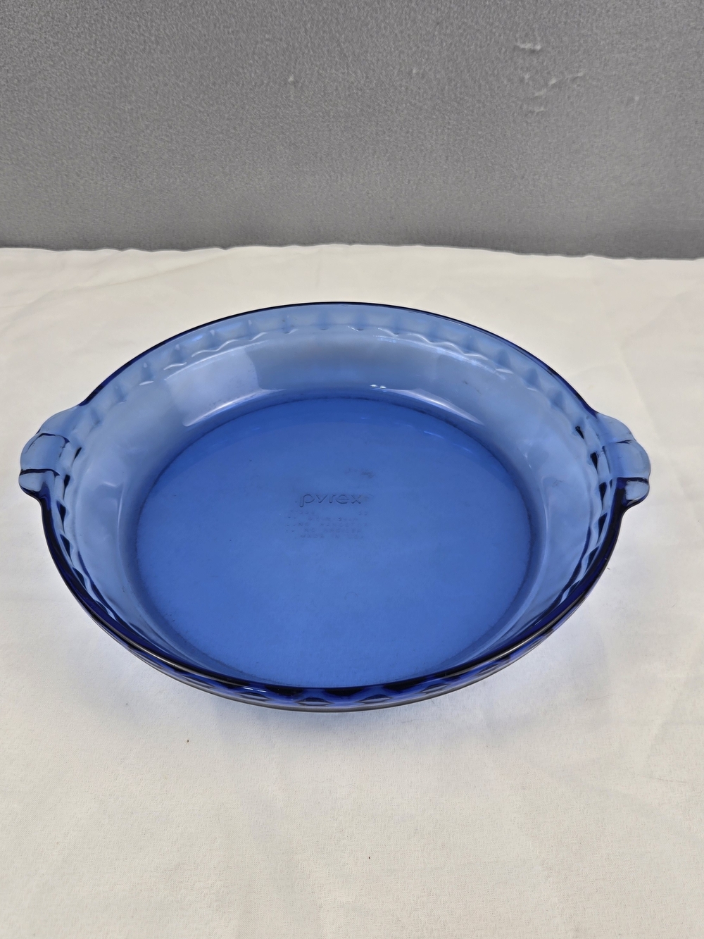 Pyrex Cobalt Blue Glass 9.5" Pie Plate Dish